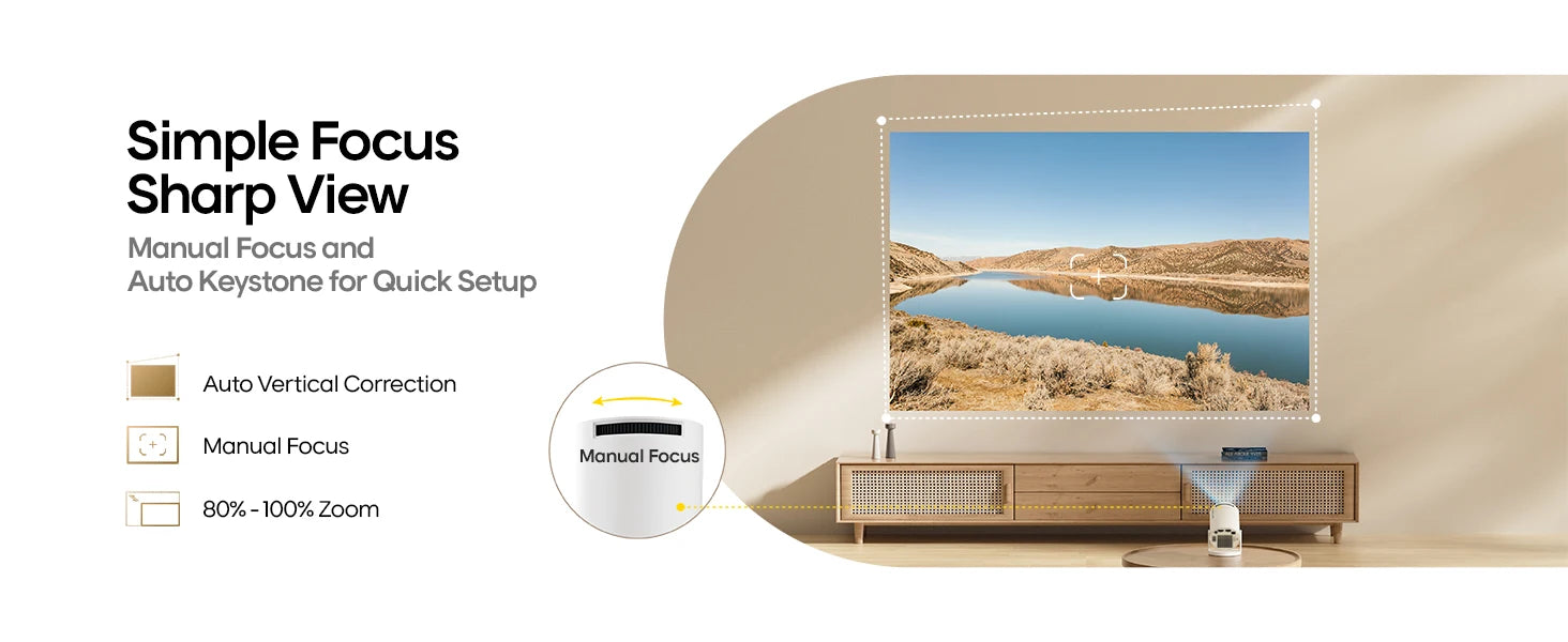 Magcubic HY300 Pro+ 4K draagbare projector met Android 11, 8000 lumen, WiFi 6, Bluetooth 5.4, buitenbioscoop, 5W HiFi-speaker, 720P HD-ondersteuning.