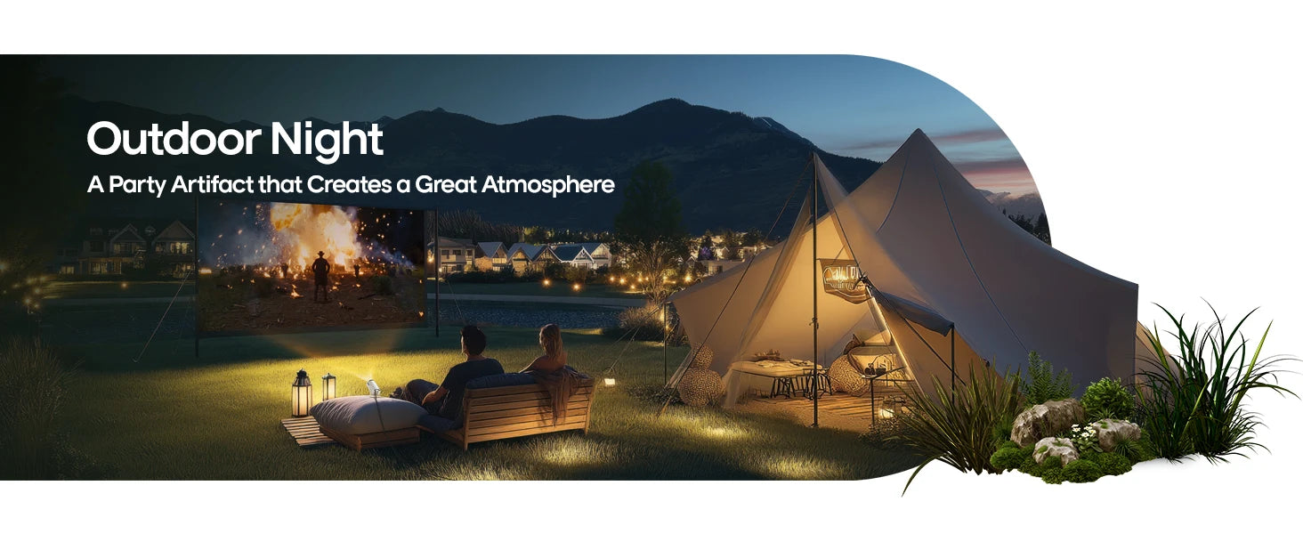 Magcubic HY300 Pro+ 4K draagbare projector met Android 11, 8000 lumen, WiFi 6, Bluetooth 5.4, buitenbioscoop, 5W HiFi-speaker, 720P HD-ondersteuning.