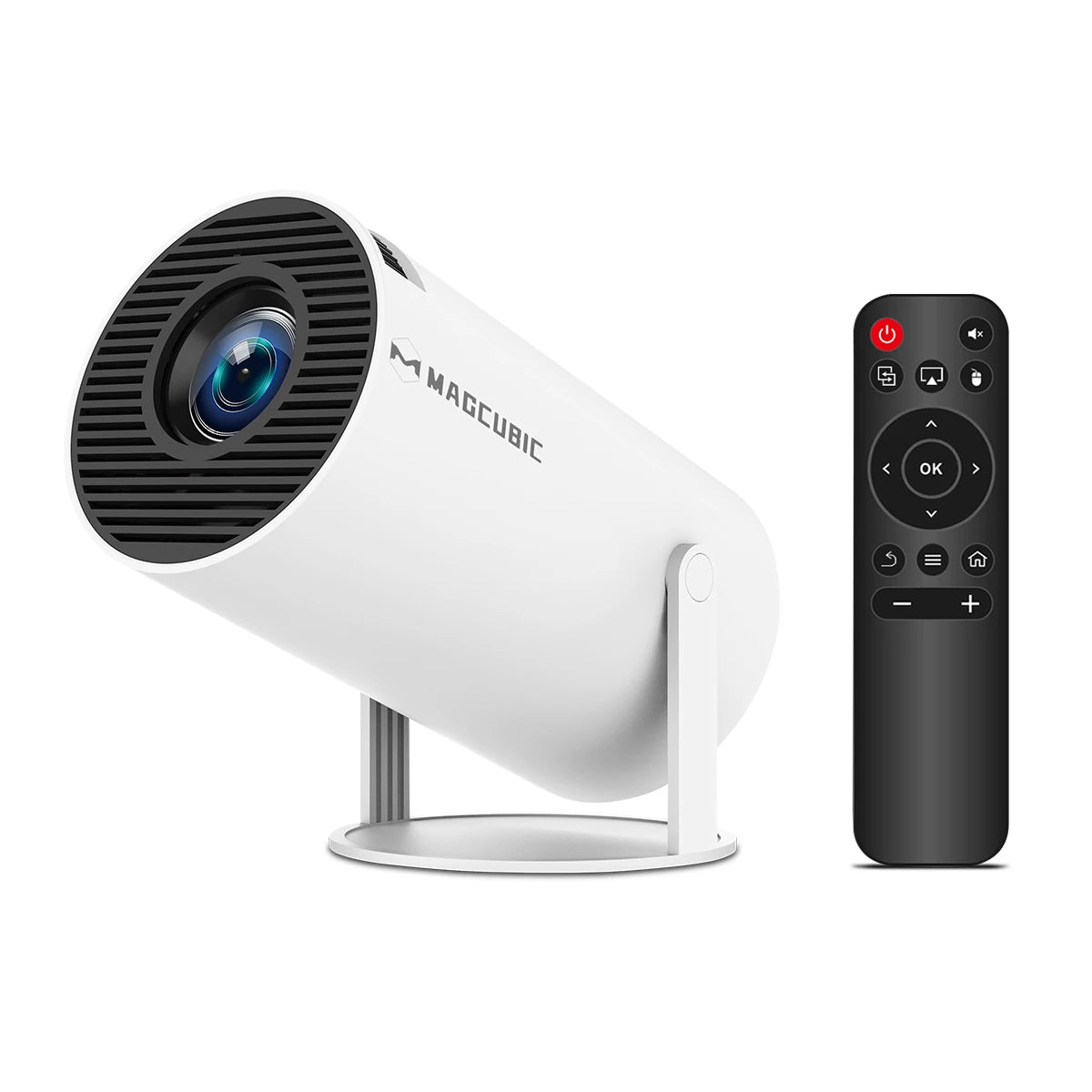 Magcubic HY300 Pro+ 4K draagbare projector met Android 11, 8000 lumen, WiFi 6, Bluetooth 5.4, buitenbioscoop, 5W HiFi-speaker, 720P HD-ondersteuning.